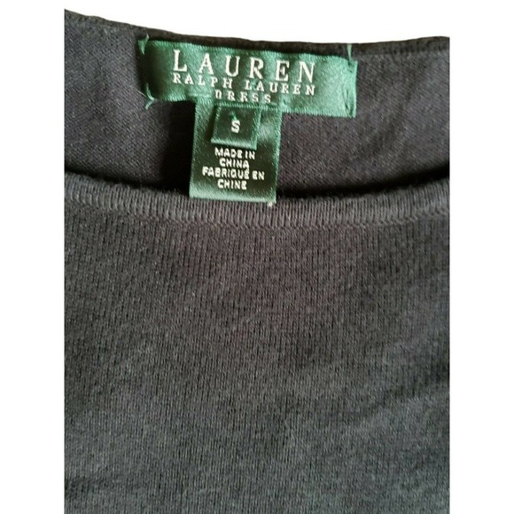 Lauren Ralph Lauren Dress Knit 3/4 Sleeve Black/White Sz S - Picture 2 of 9
